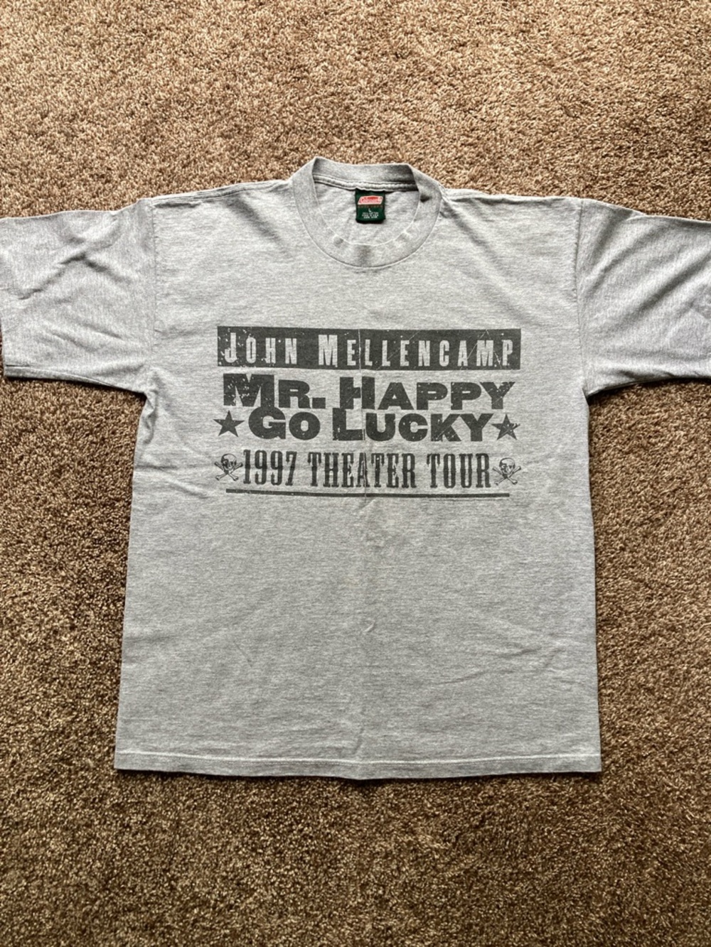 John Mellencamp Mr. Happy Go Lucky 1997 Theater Tour Vintage Concert T-shirt